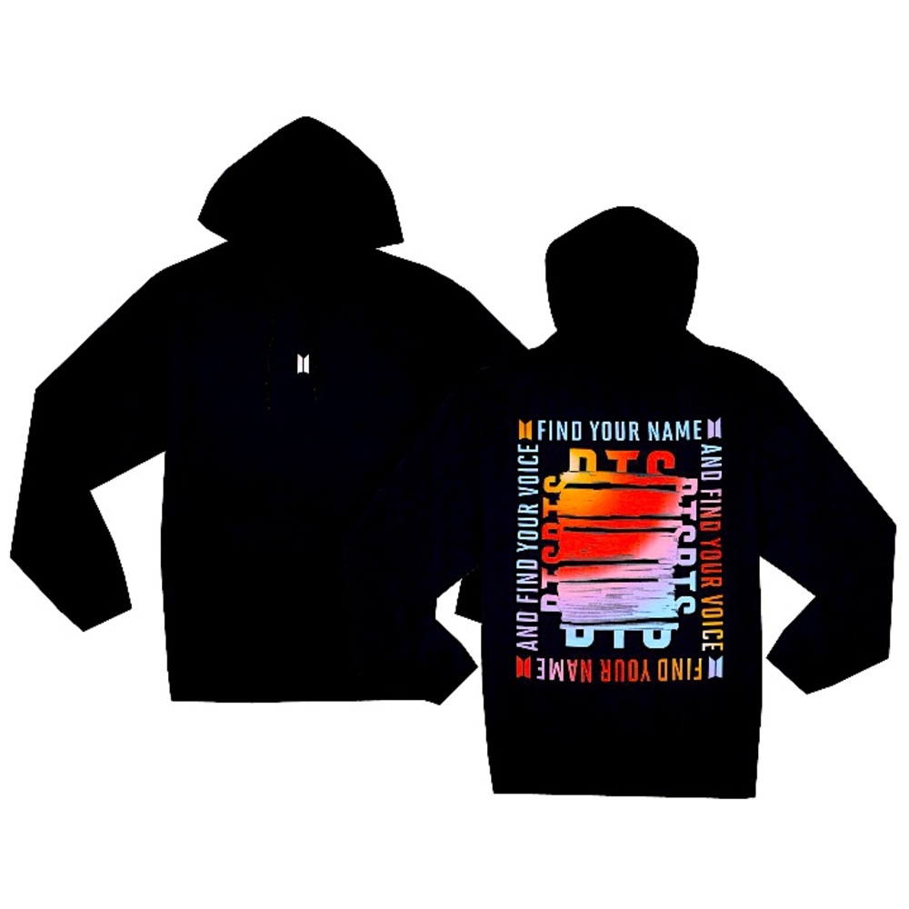 Official BTS Speak Yourself World POP Up Store Scribble Sorbet Hoodie + Freebies